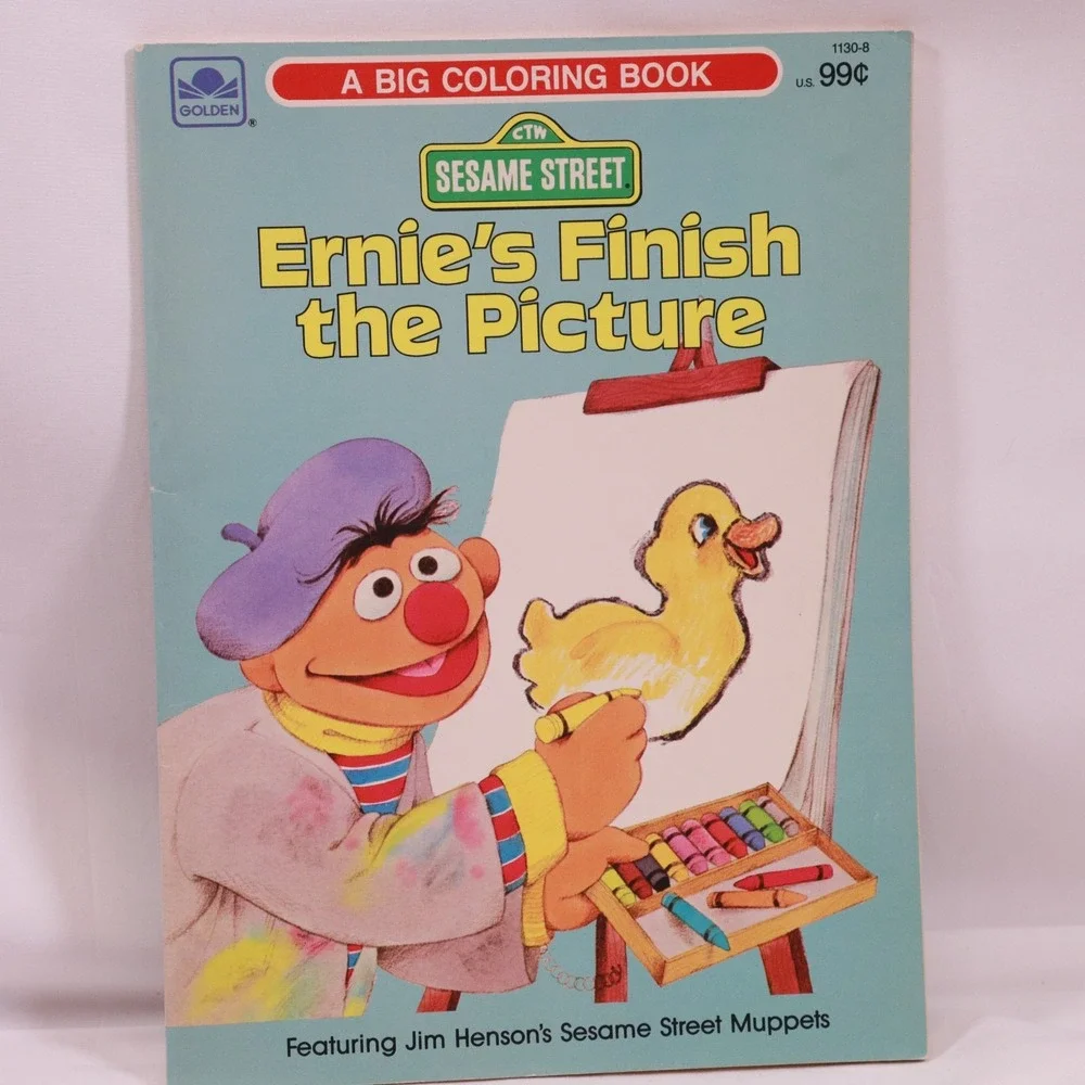 Vintage 1980s Sesame Street Coloring Books‎ Lot of 3 Big Bird Cookie Monster-NEW